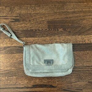 Grey Snakeskin Wristlet